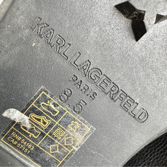 Karl Lagerfeld Paris Men's Boots Logo Leather Pebble Grained size 8.5 - Picture 6 of 7